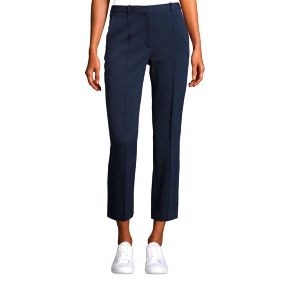 Theory Womens Hartsdale K Oxford Knit‎ Navy Blue Pants Size 8
